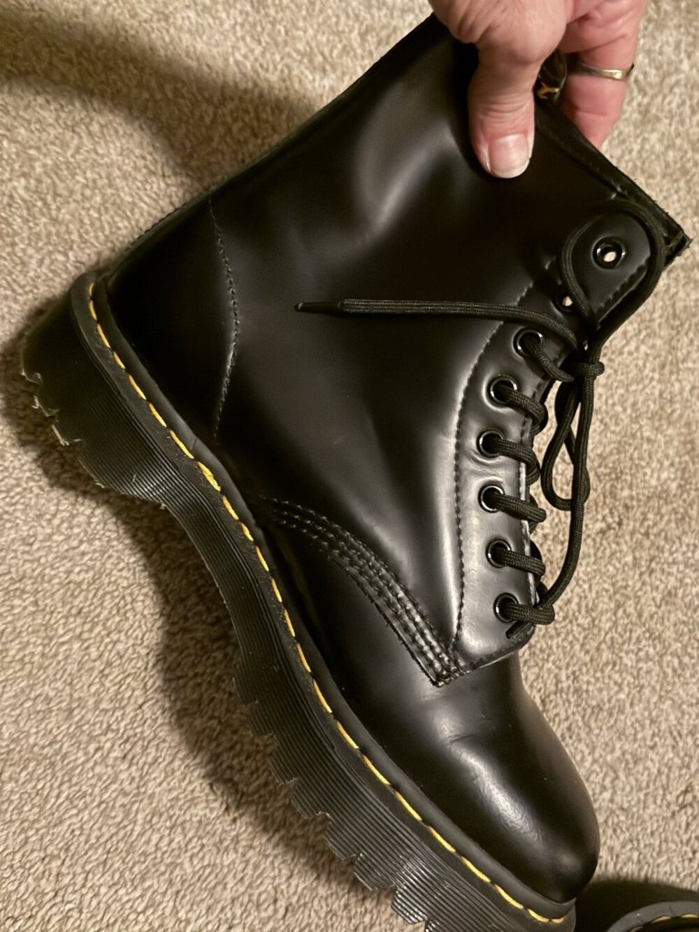 Brand New Dr. Martens black leather lace-up Boots Not in a box